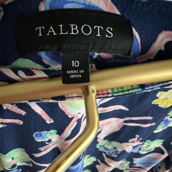 Talbots Navy Blue Floral Skirt | Size 10 | Floral Midi  Spring Easter Skirt - Picture 6 of 7